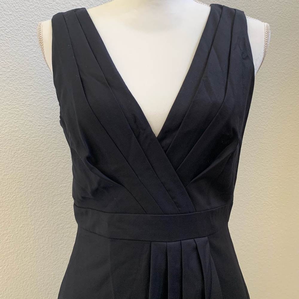 J CREW Classic Pleated Navy Aline Dress 2